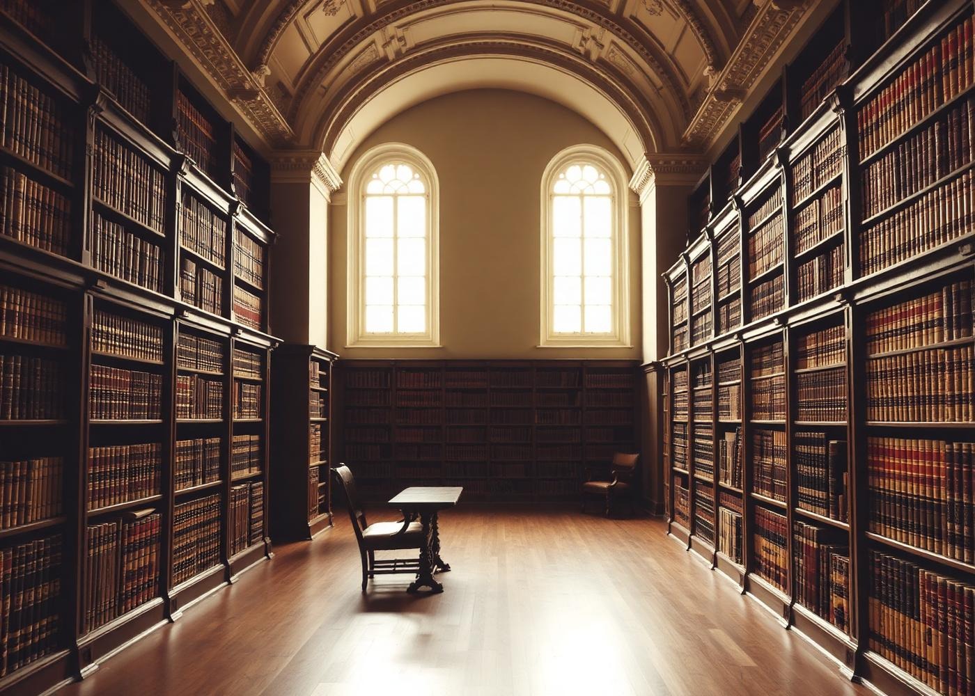 Reading room of a historic law library