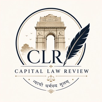 Capital Law Review emblem — India Gate and quill within a circular seal